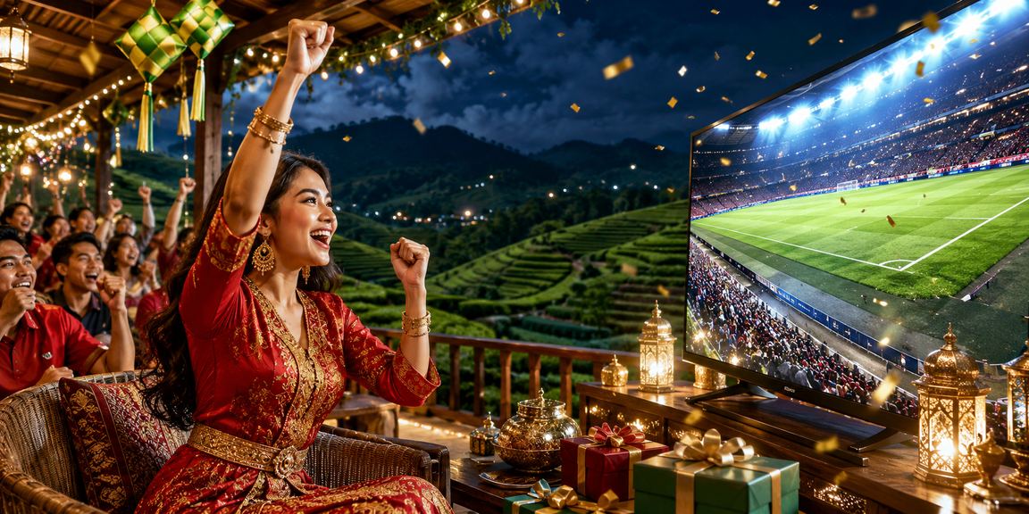 Kerumunan penonton antusias menyaksikan pertandingan olahraga di sebuah festival malam penuh cahaya