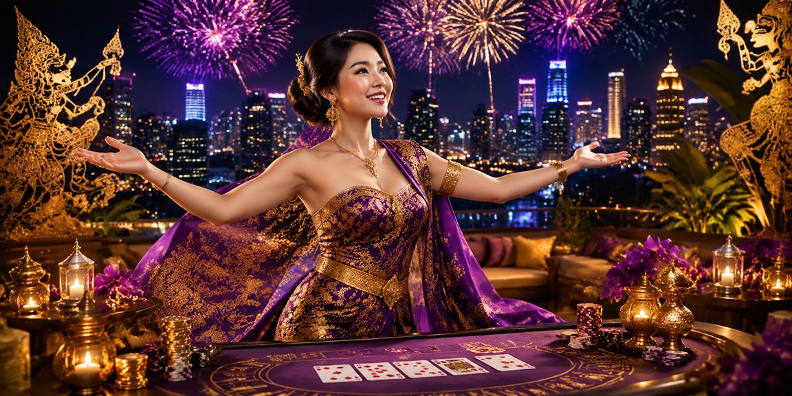 Permainan kartu ramai dimainkan di suasana festival malam yang penuh warna di Vietnam